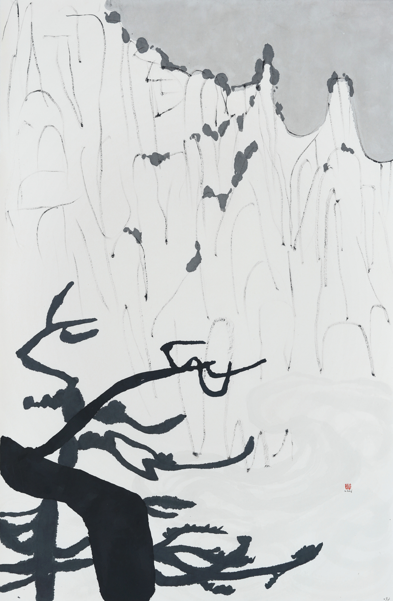 장병언, structure landscape 098, ink_on_paper, painting, 2026